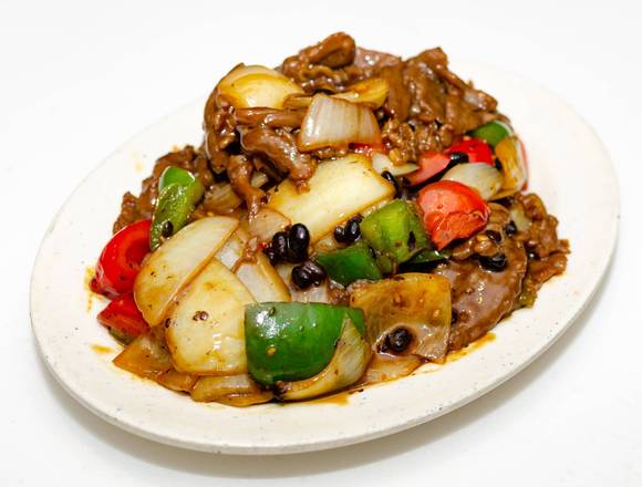 46. Sauteed Beef Slices with Peppers in Black Bean Sauce 豉椒炒牛肉